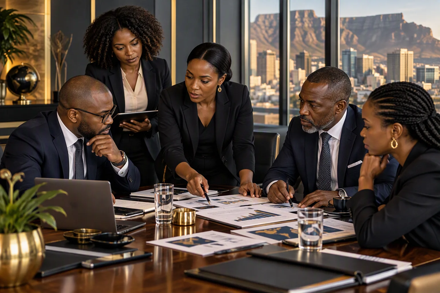 Illustrative business advisory meeting from the supplied company profile